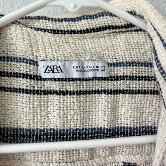 Zara Knit Textured Button Down Top - Picture 6 of 6